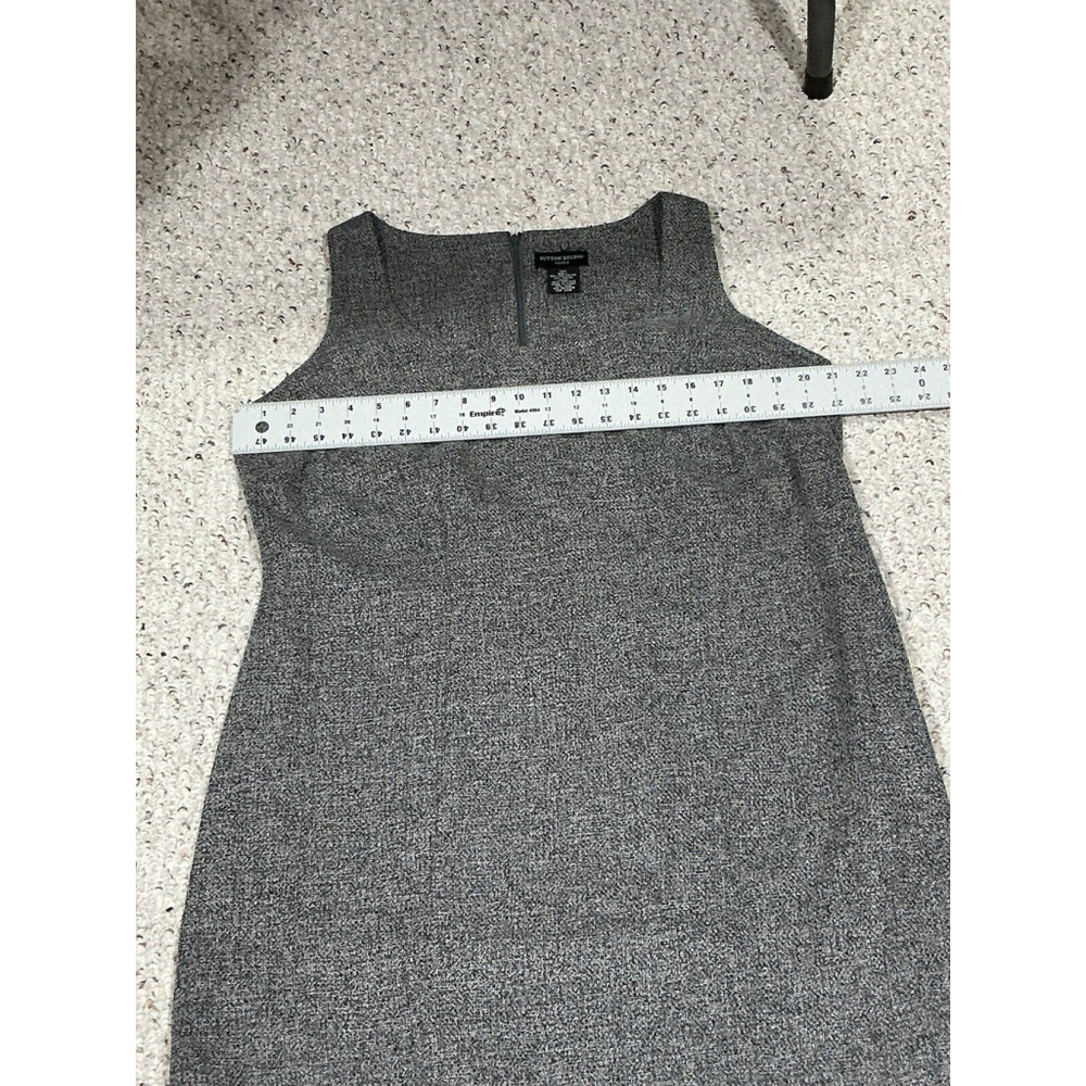 Woman’s Sutton Studio Woman’s 14w Black White Lined Midi Dress Zip Back - Picture 6 of 8